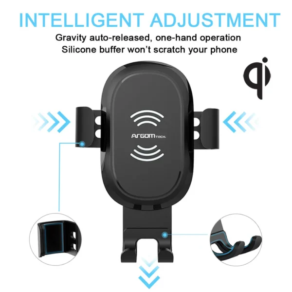 Cargador rápido inalámbrico de 15 W para coche Vortex M2 - Imagen 6