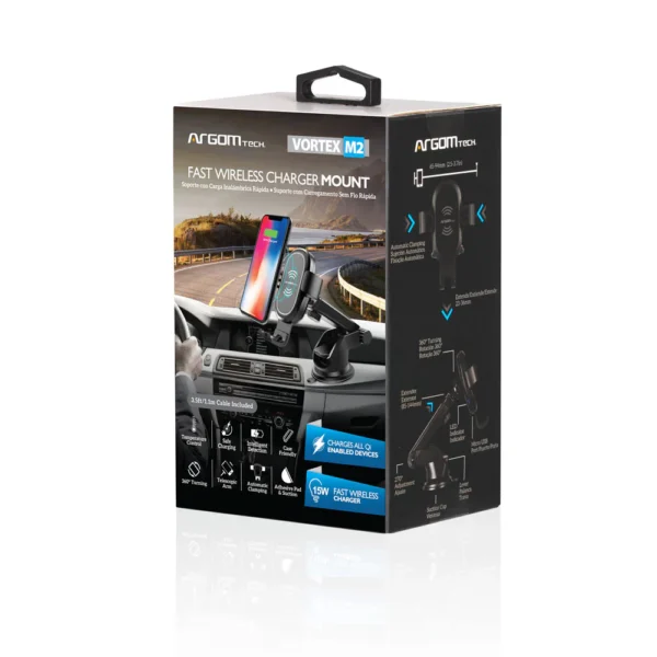 Cargador rápido inalámbrico de 15 W para coche Vortex M2 - Imagen 5