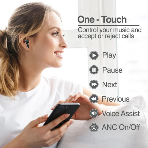 Auriculares estéreo inalámbricos Bluetooth SkeiPods E86 con cancelación activa de ruido - Imagen 5