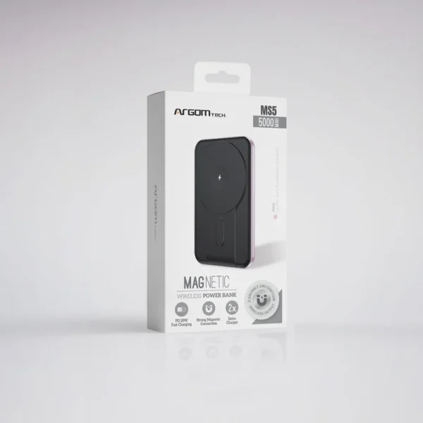 Banco de energía magnético MS5 5000 mAh de aluminio - Imagen 2