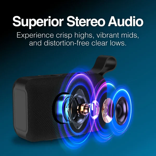 Altavoz inalámbrico portátil BoogieLink con resistencia al agua IPX5 - Imagen 5