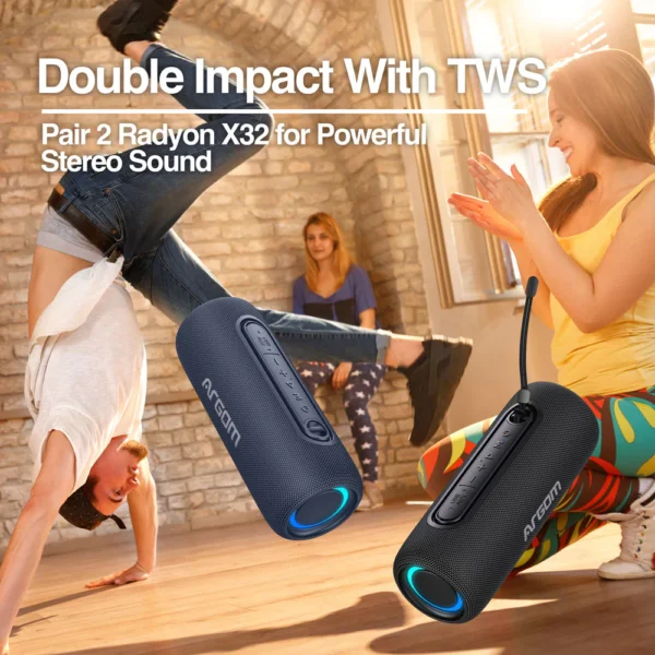 Altavoz inalámbrico Bluetooth Radyon X32 Premium con luces LED - Imagen 8