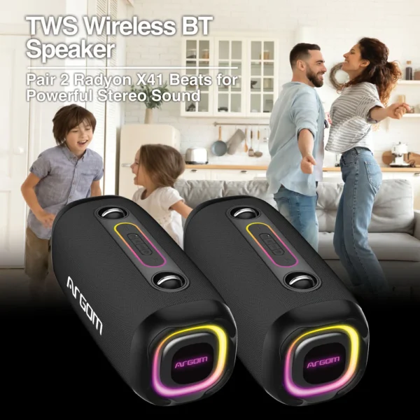Altavoz inalámbrico Bluetooth Radyon X41 Premium con luces LED - Imagen 9