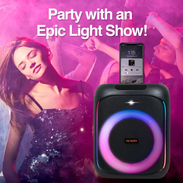 Altavoz inalámbrico Bluetooth Rave Box 65 Premium con espectáculo de luces LED - Imagen 7