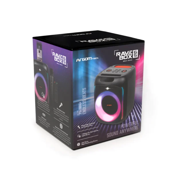 Altavoz inalámbrico Bluetooth Rave Box 65 Premium con espectáculo de luces LED - Imagen 2