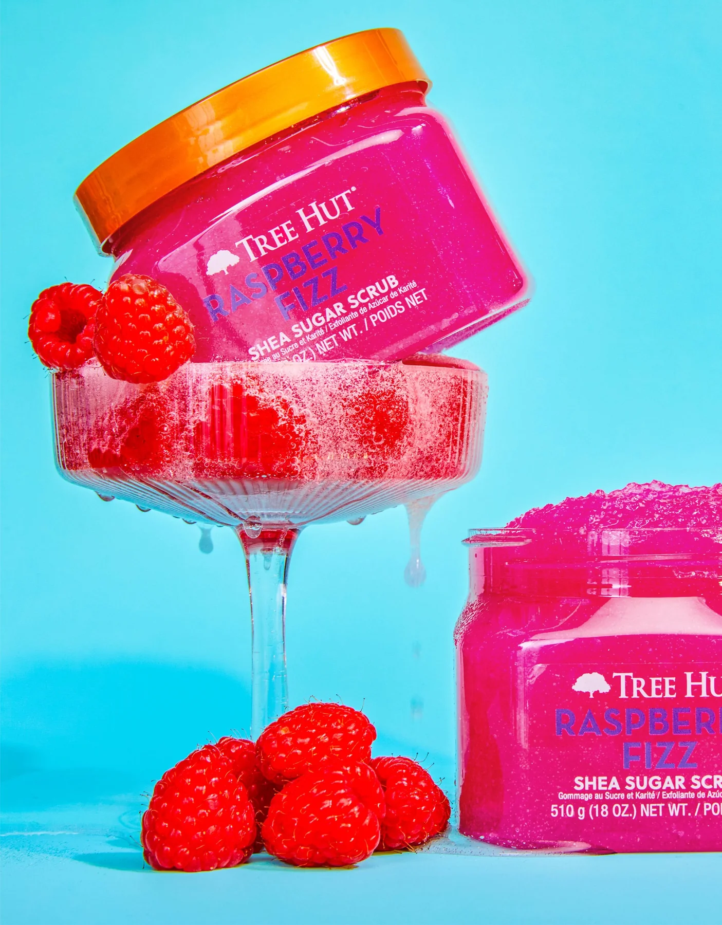 TH Shea Sugar Scrub Raspberry Fizz 12-18oz