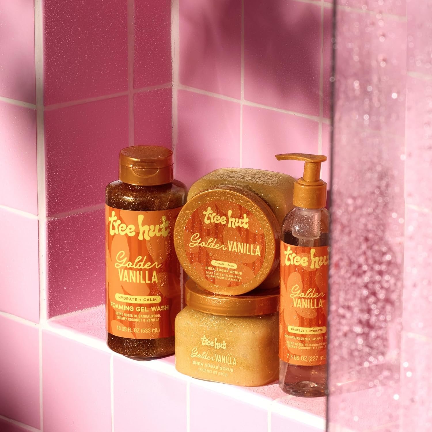 Tree Hut Golden Vanilla Body Scrub, Exfoliating & Hydrating Sugar Scrub
