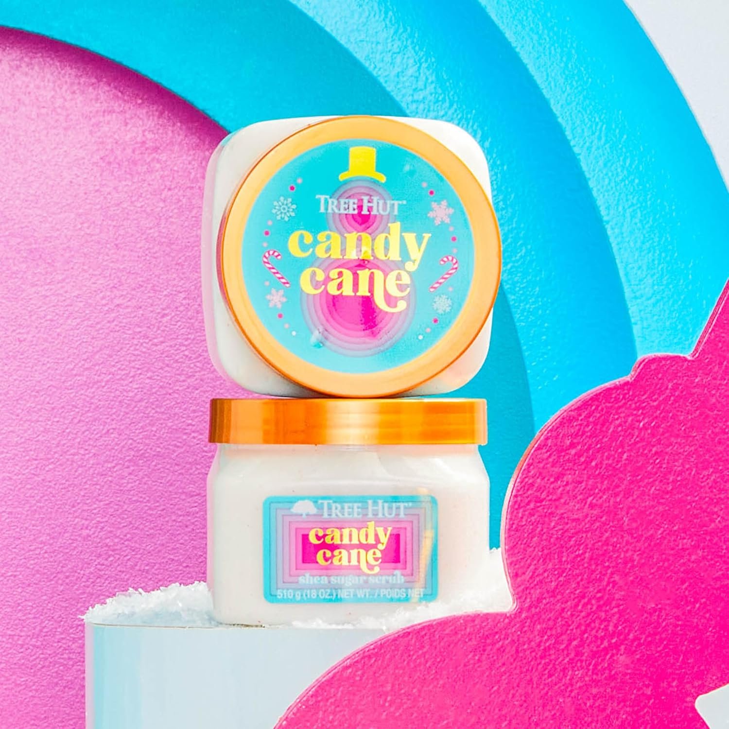 Exfoliante corporal hidratante de azúcar y karité, Candy Cane, 18 onzas