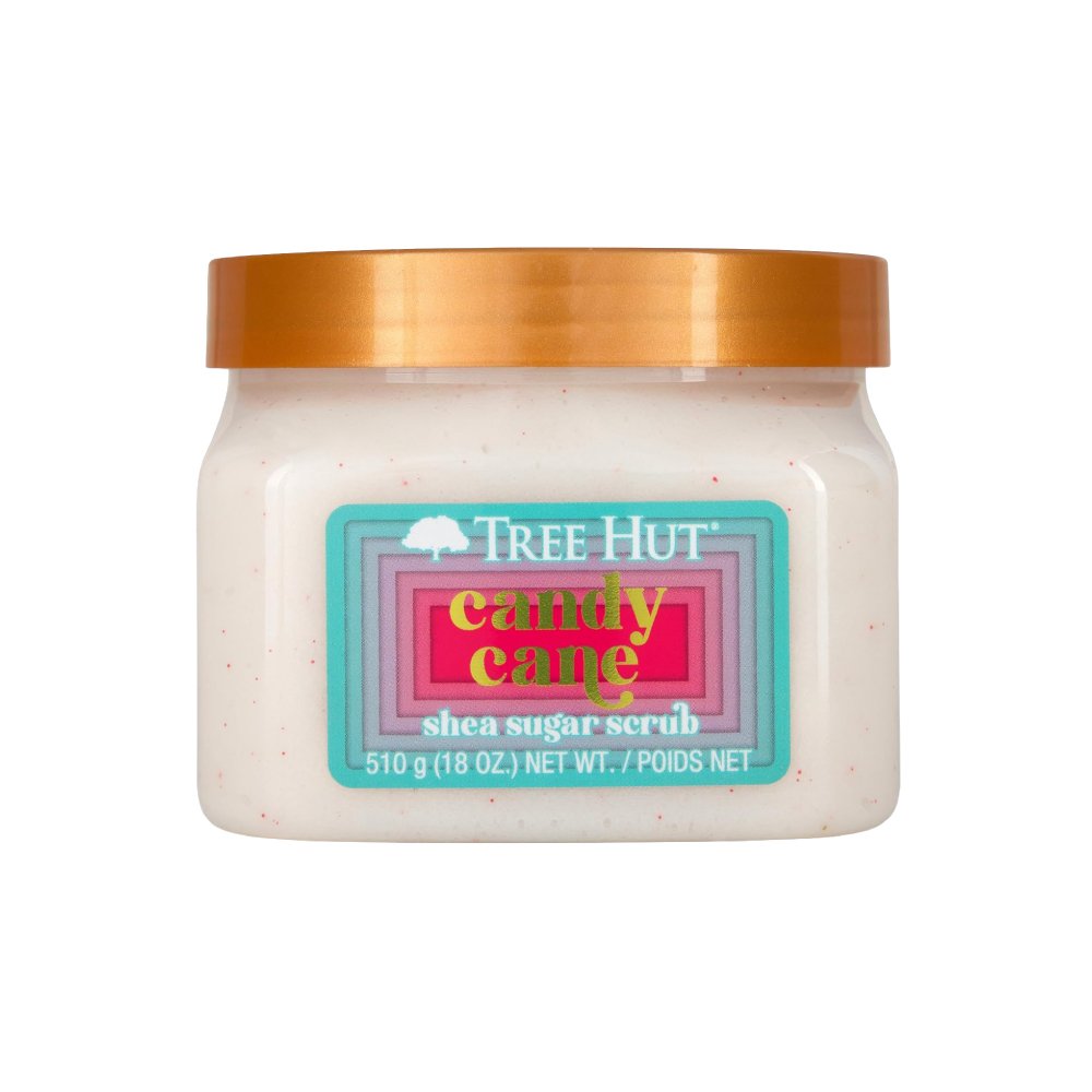Exfoliante corporal hidratante de azúcar y karité, Candy Cane, 18 onzas